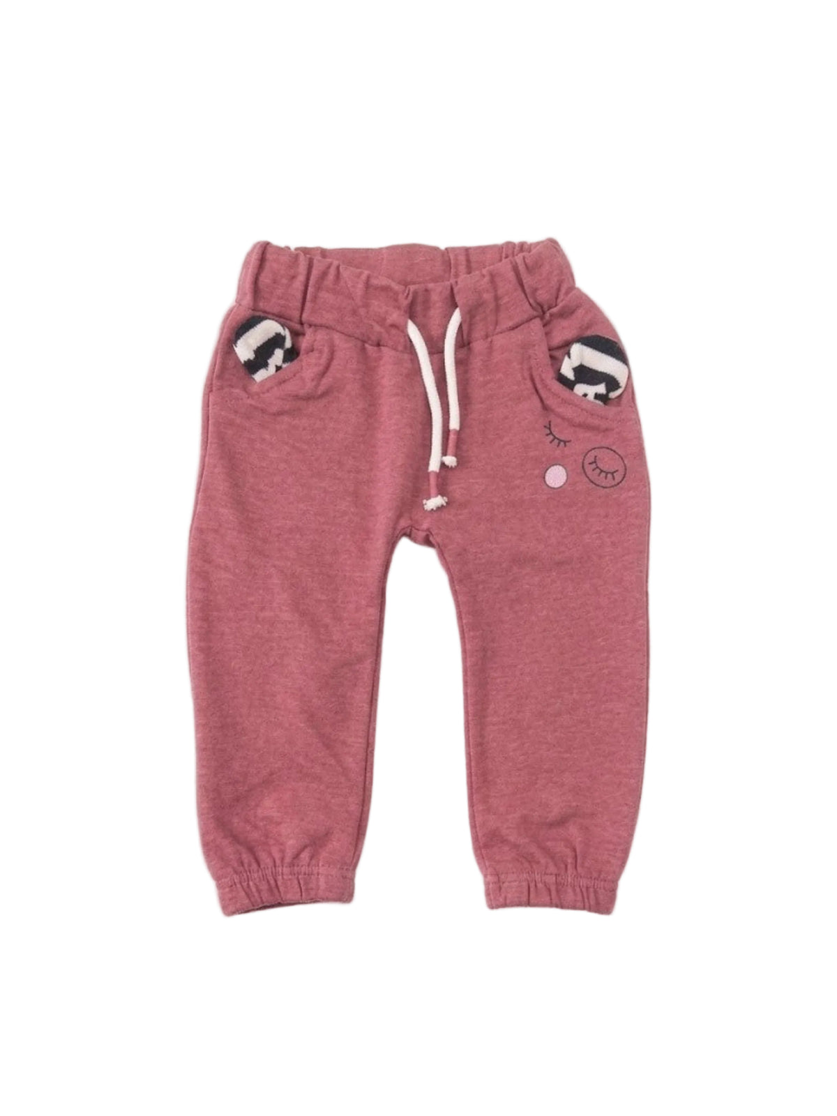 Baby Girls Dusty Rose Embroidered Trouser