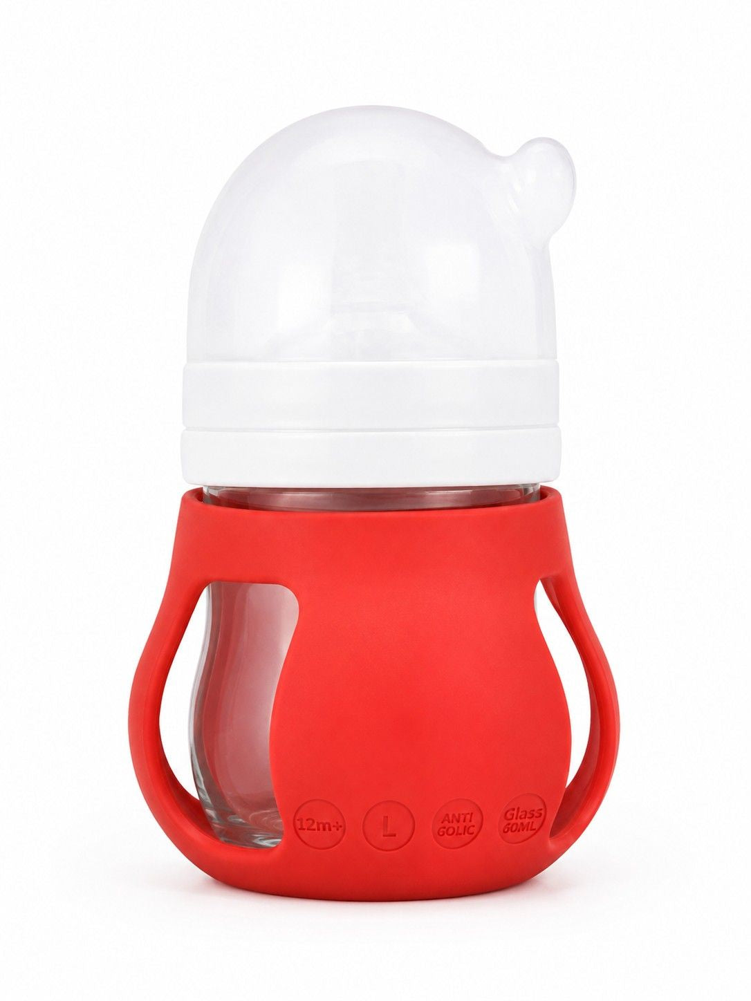 Baby Glass Feeding Bottle with Silicone Handles
