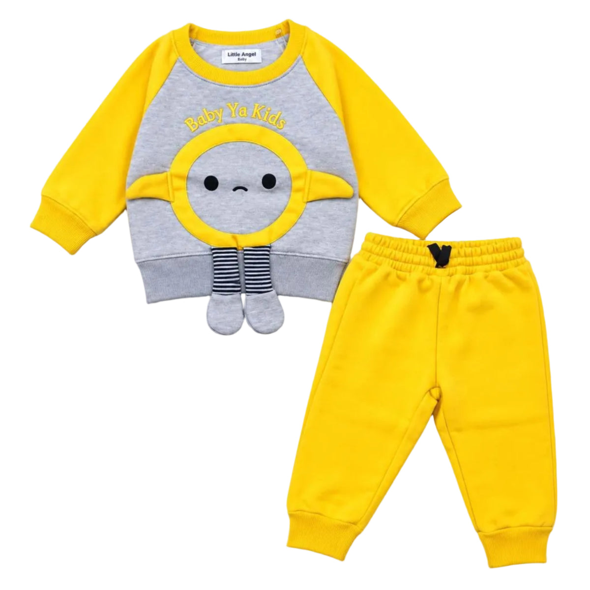 Baby Ya Kids Fleece Tracksuit - Grey &  Yellow