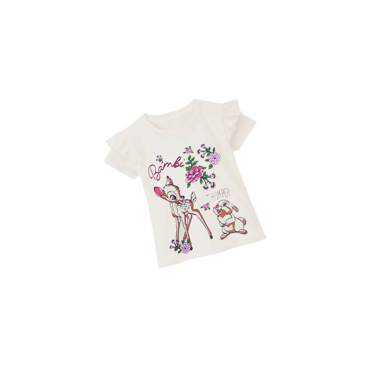 Bambi Thumper Frill Tee Shirt  -  Off White