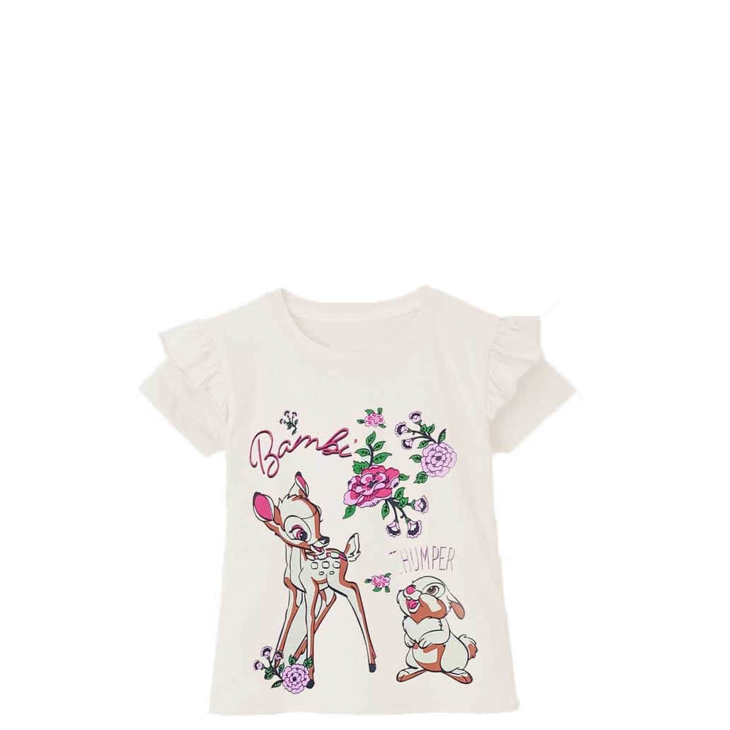 Bambi Thumper Frill Tee Shirt  -  Off White