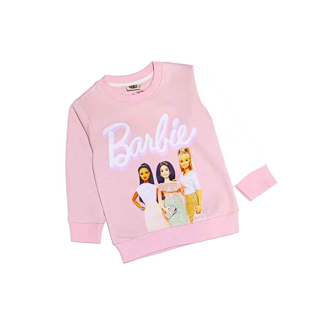 Barbie Friends Stylish Fleece Sweatshirt- Rose Pink