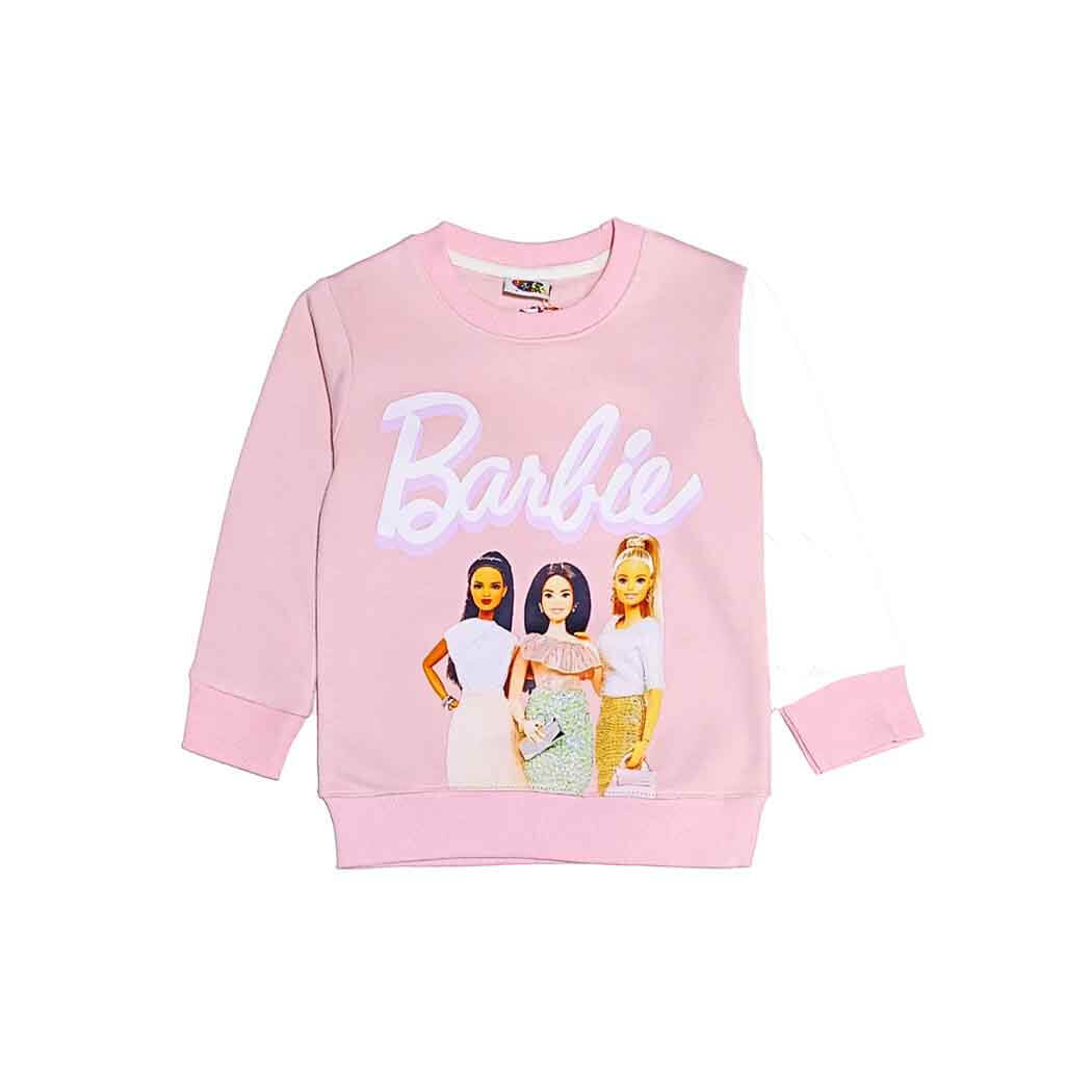 Barbie Friends Stylish Fleece Sweatshirt- Rose Pink