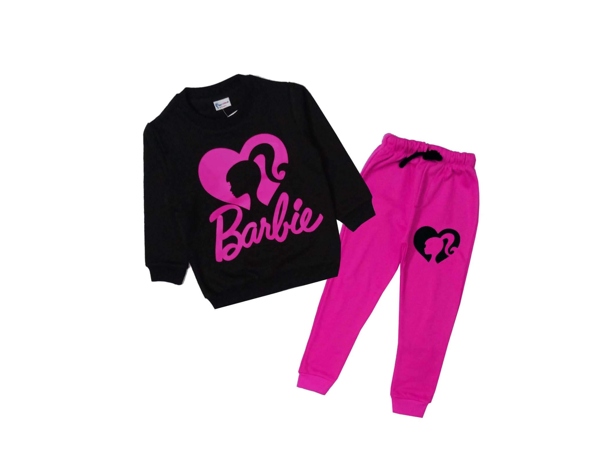 Barbie in Hearts Fleece Tracksuit - Black &amp; Pink