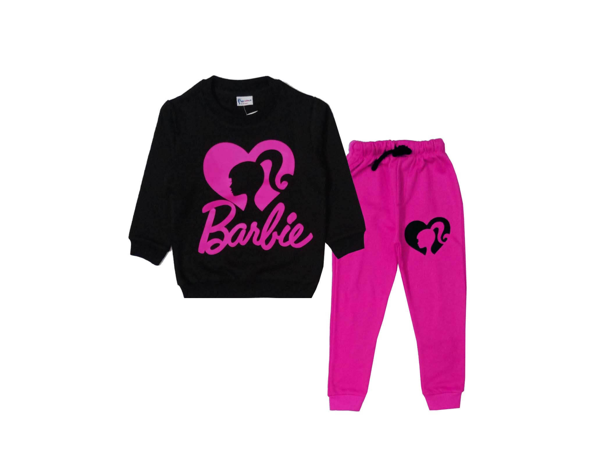 Barbie in Hearts Fleece Tracksuit - Black &amp; Pink