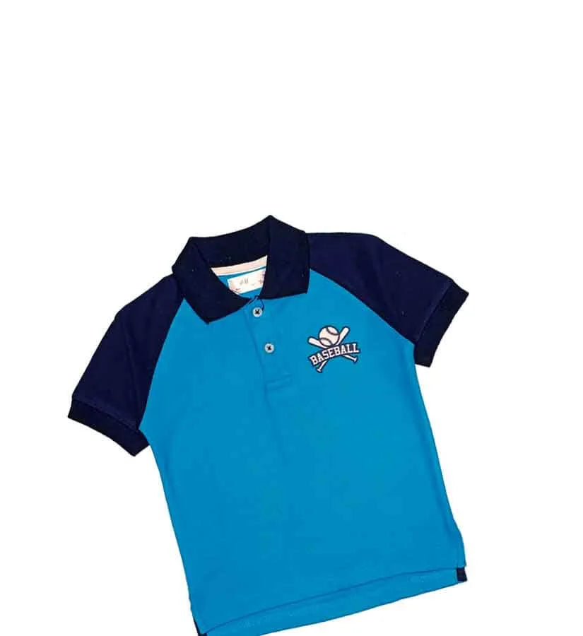 Baseball logo Polo Shirt - Blue