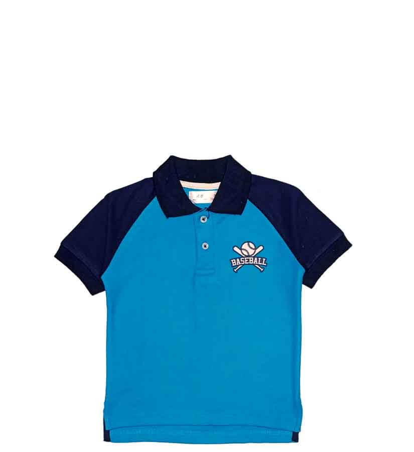 Baseball logo Polo Shirt - Blue