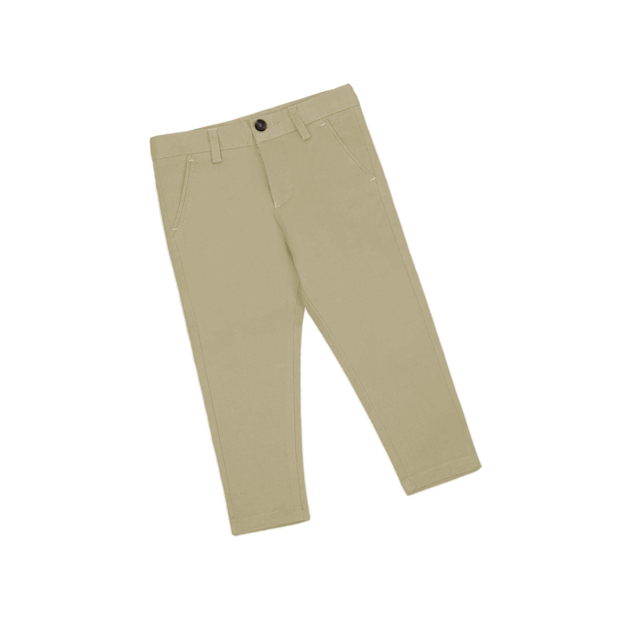 Basic Slim Fit Kids Twill Cotton Chino Pant-Khaki