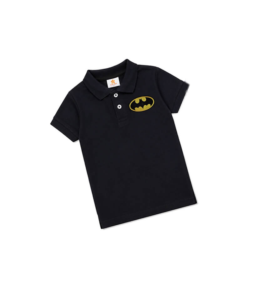 BatYellowLogoPoloShirt-Black