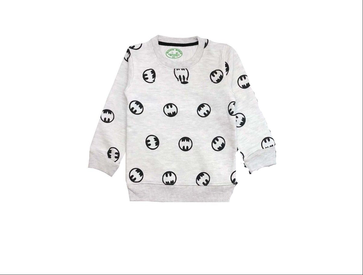 Batman Badges Fleece Sweatshirt - Gray