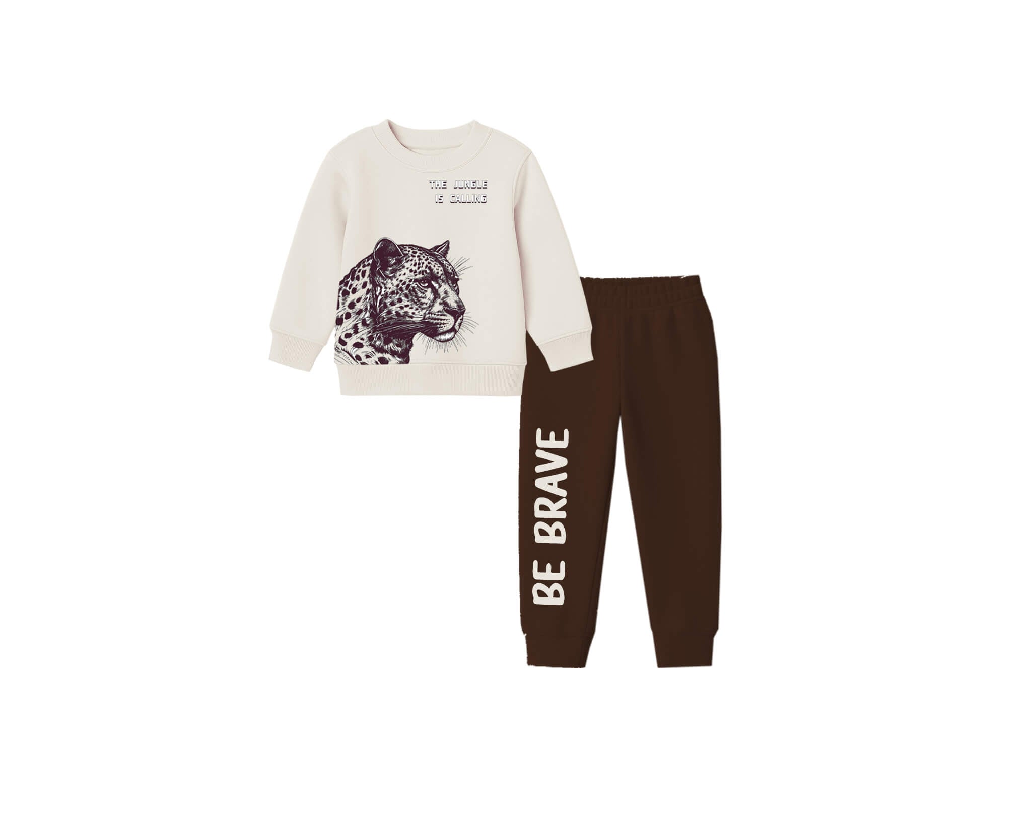 Be Brave Fleece Tracksuit Skin & Dark Brown
