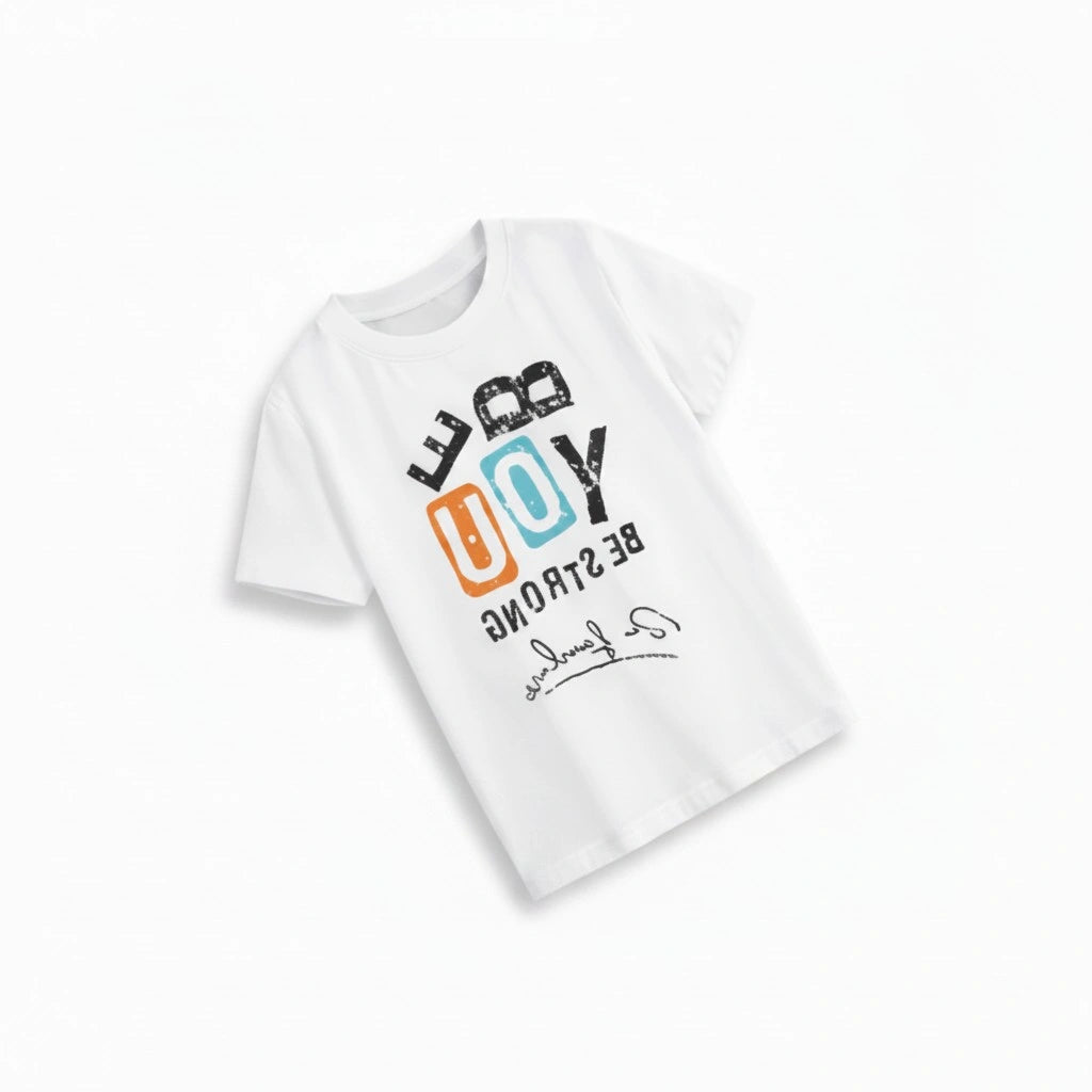 Be You Be Strong Printed Tee Shirt - White
