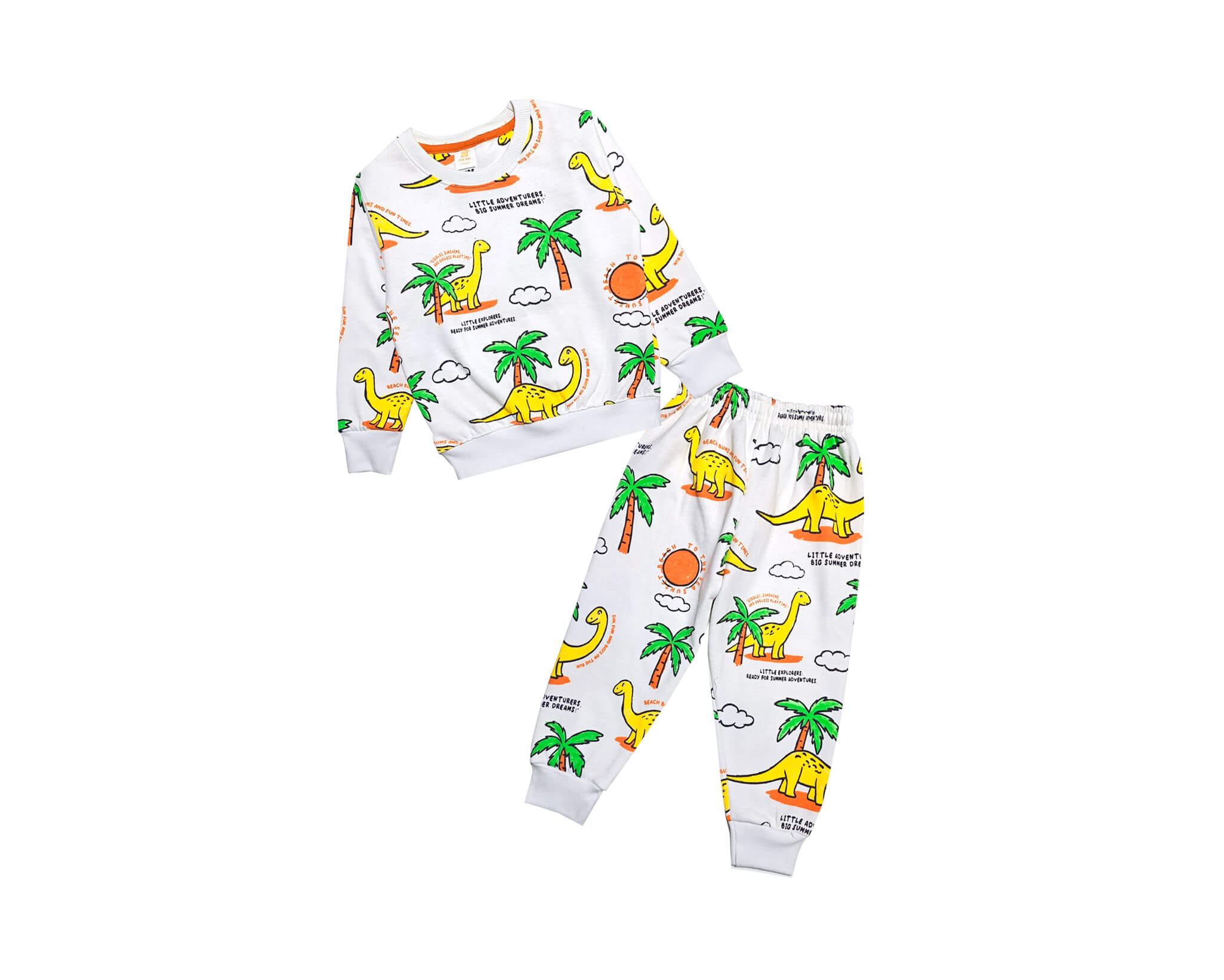 Beach Advanture Fleece Tracksuit -White
