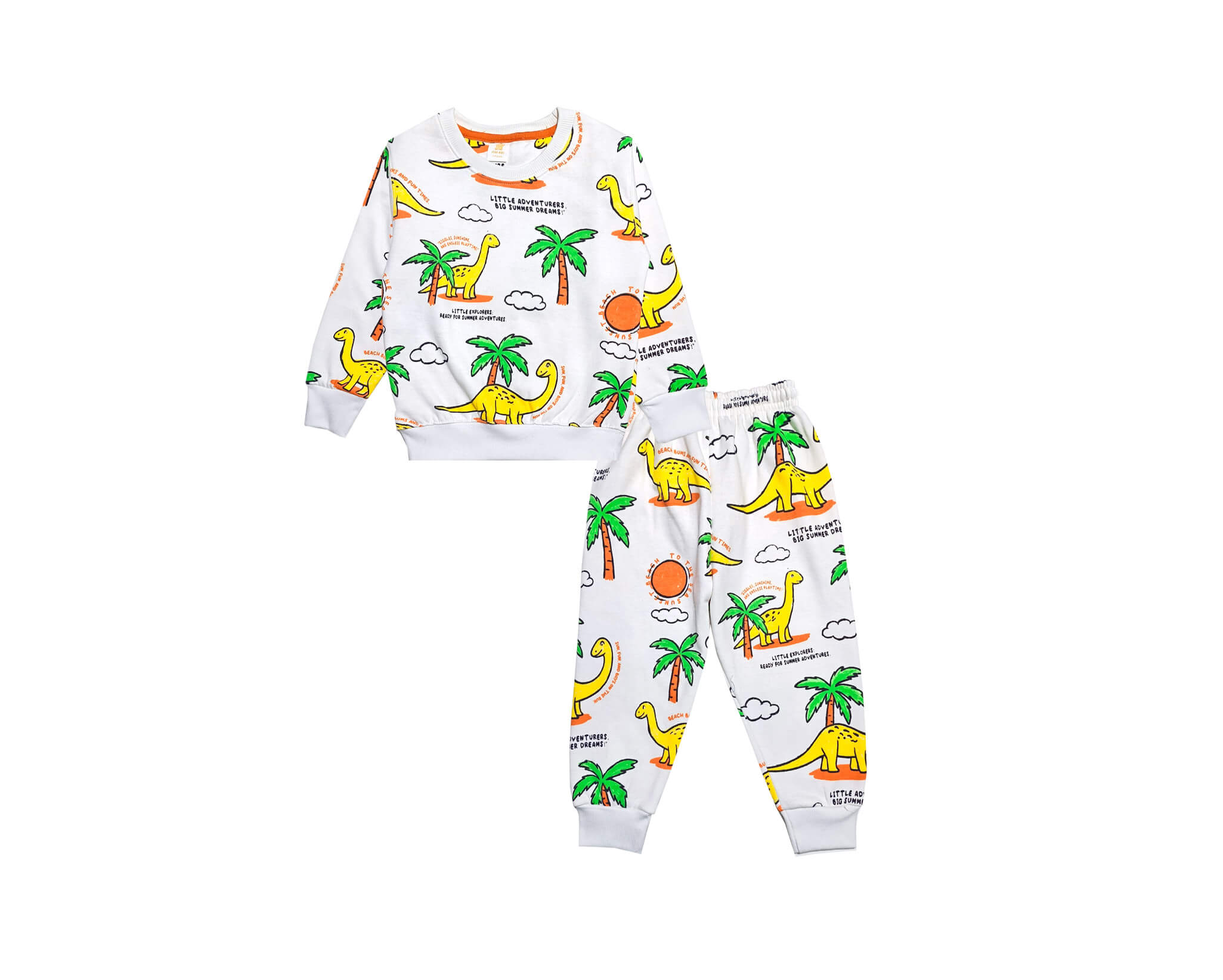 Beach Advanture Fleece Tracksuit -White