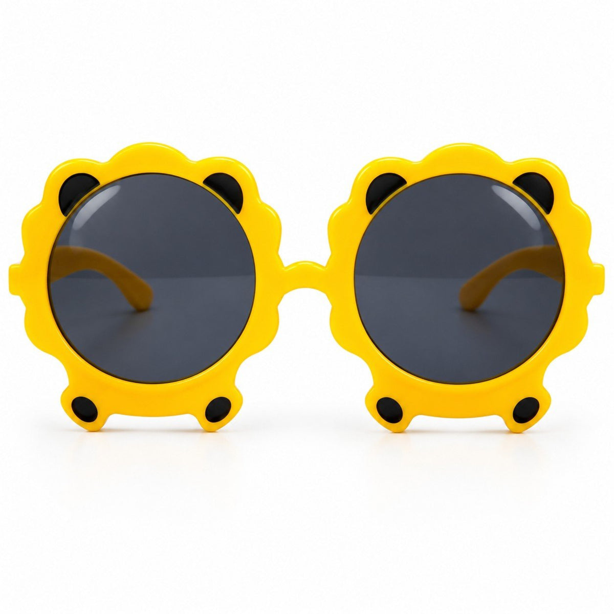  Bear Face Round Sunglasses - Yellow & Pink