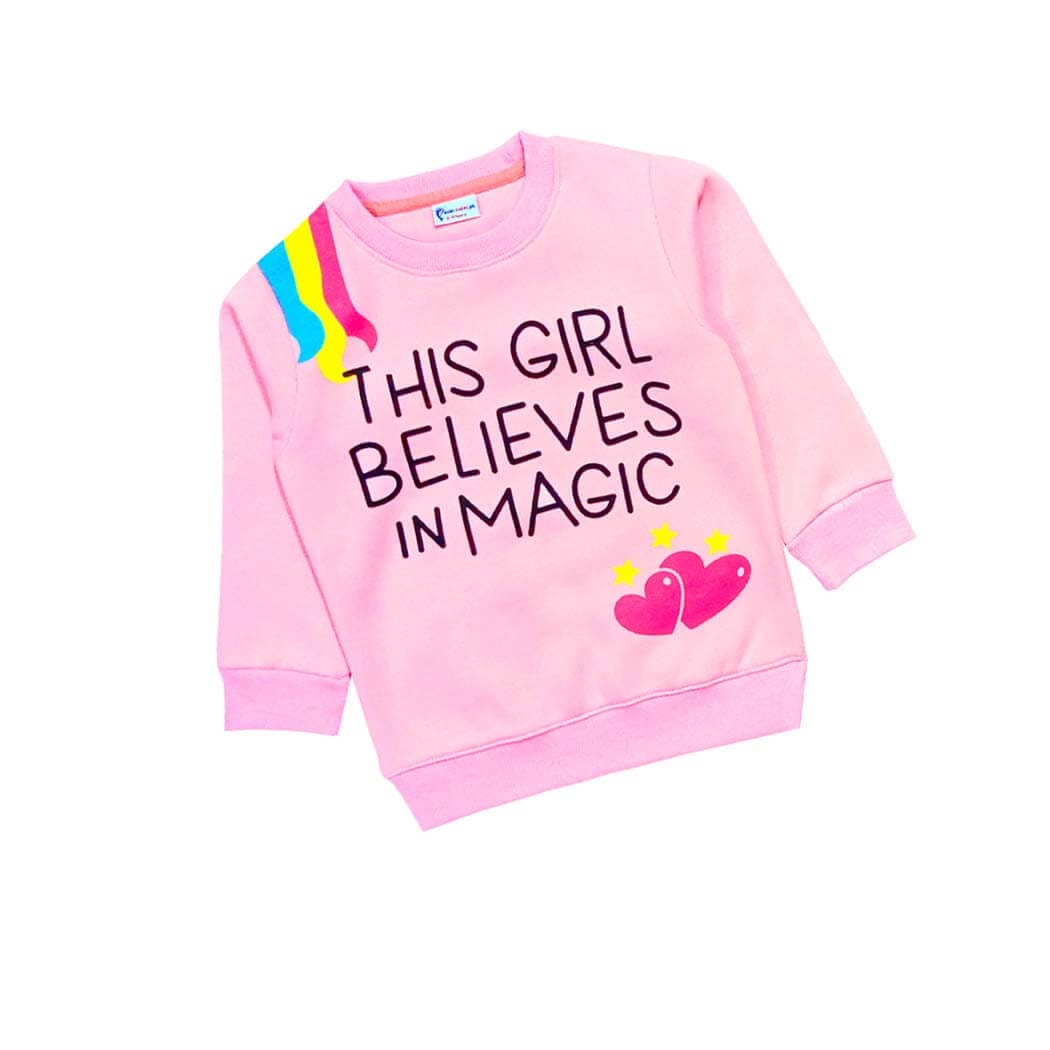Believes In Magic Unicorn Sweatshirt - Pink