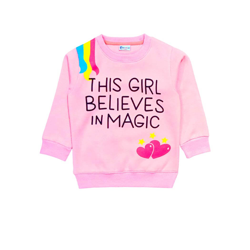Believes In Magic Unicorn Sweatshirt - Pink