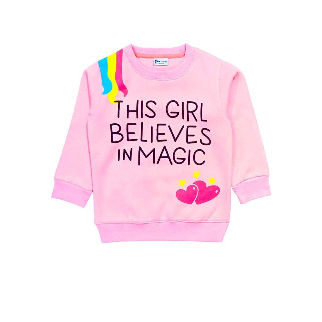 Believes In Magic Unicorn Sweatshirt - Pink