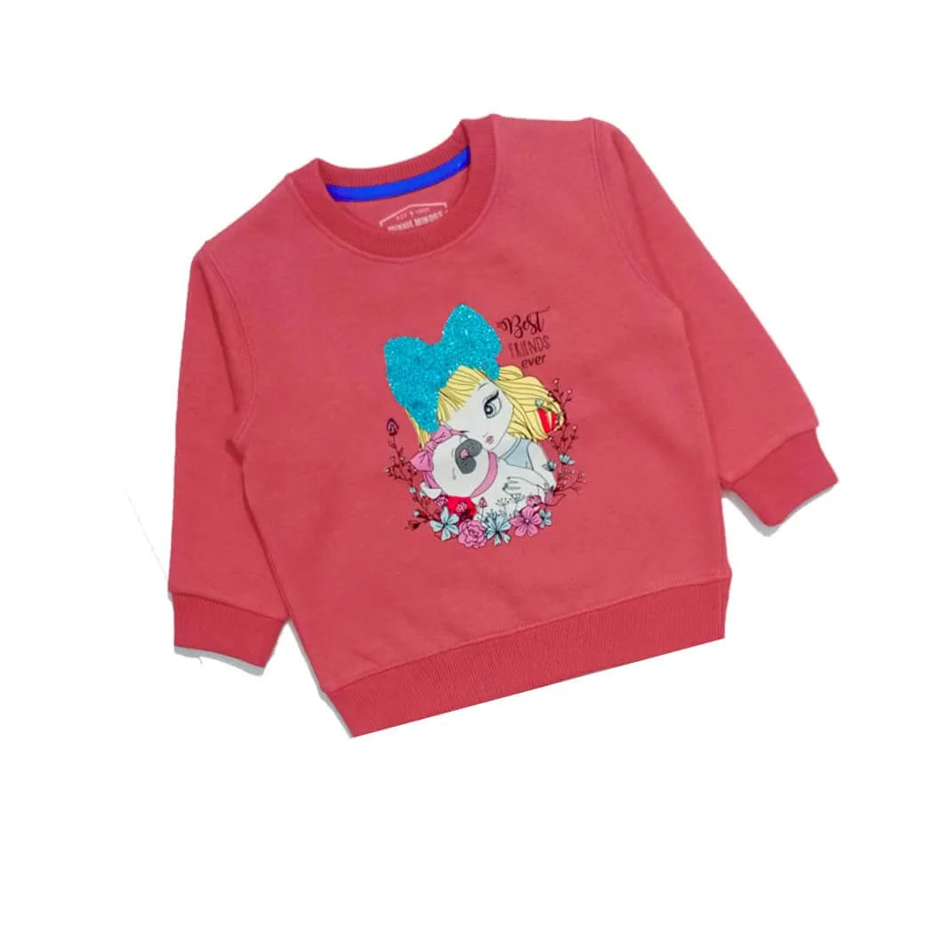Best Friends Ever Barbie Sequence Sweatshirt - Salmon Pink