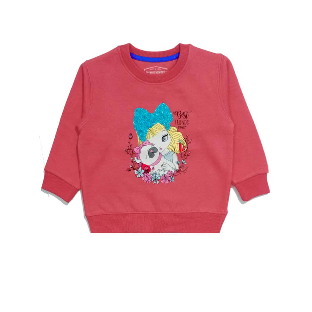 Best Friends Ever Barbie Sequence Sweatshirt - Salmon Pink