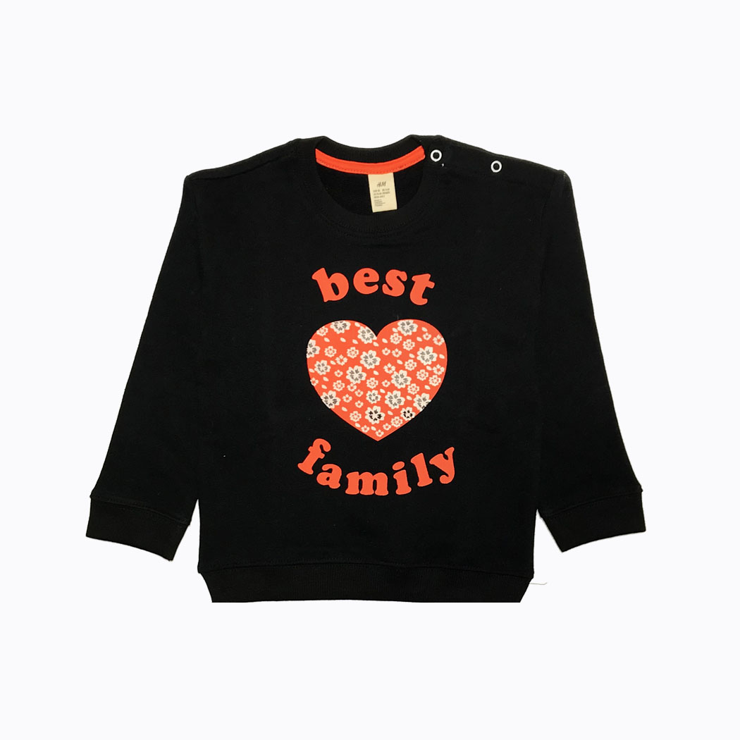 Best Heart Family Terry Sweatshirt -  Black