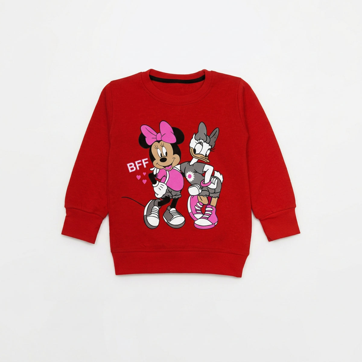 Best Friends Cartoons Fleece Sweat Shirt - Red & Black 