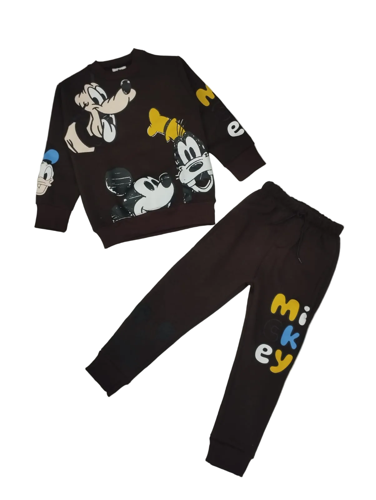 Best Friends Mickey Fleece Tracksuit - Brown-1