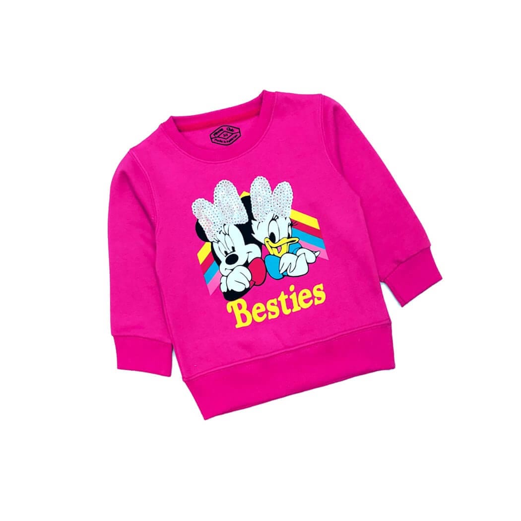 Besties Minnie &amp; Duck Sequence Bow Sweatshirt - Pink