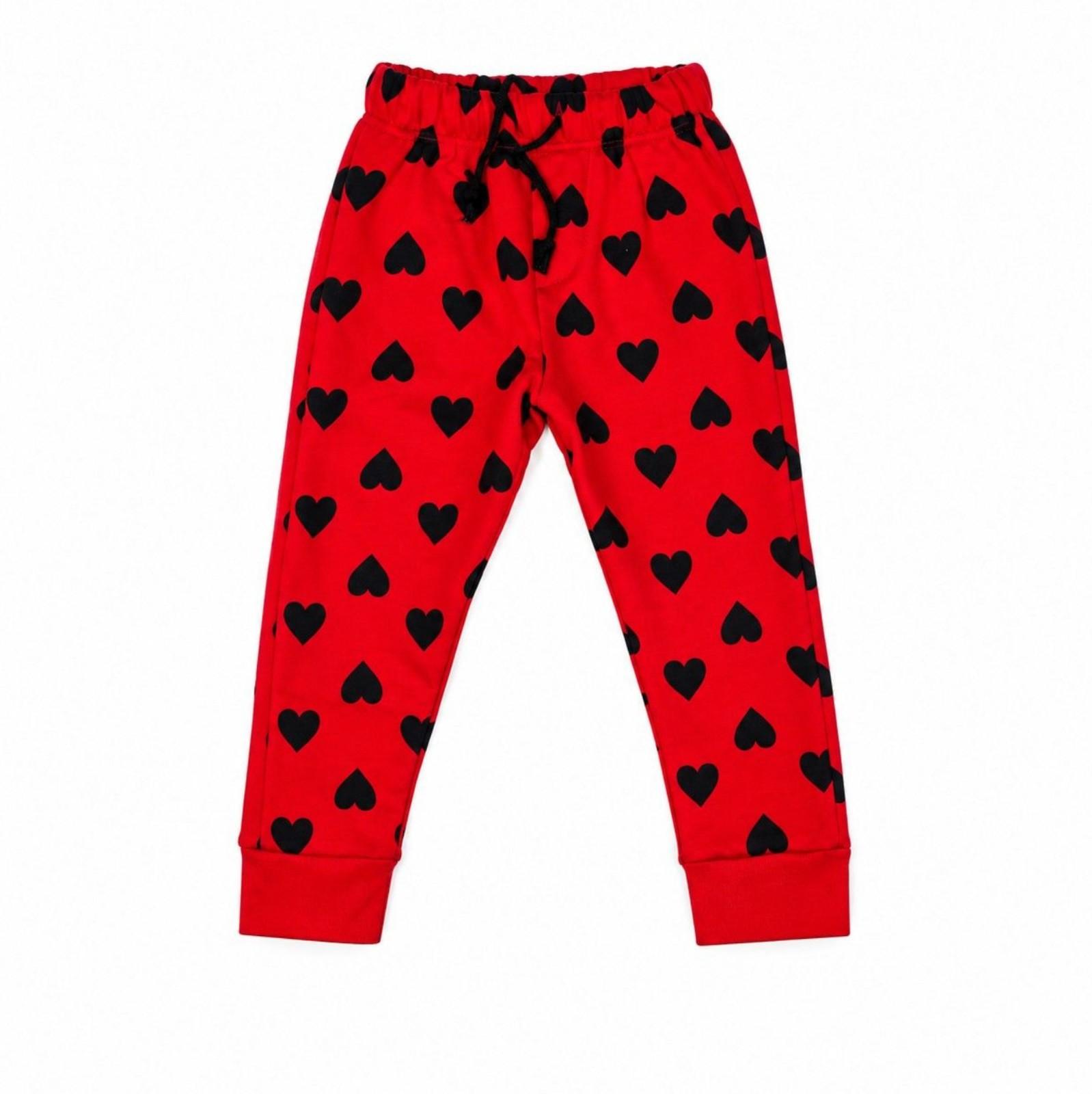 Black Heart Fleece Trouser - Red