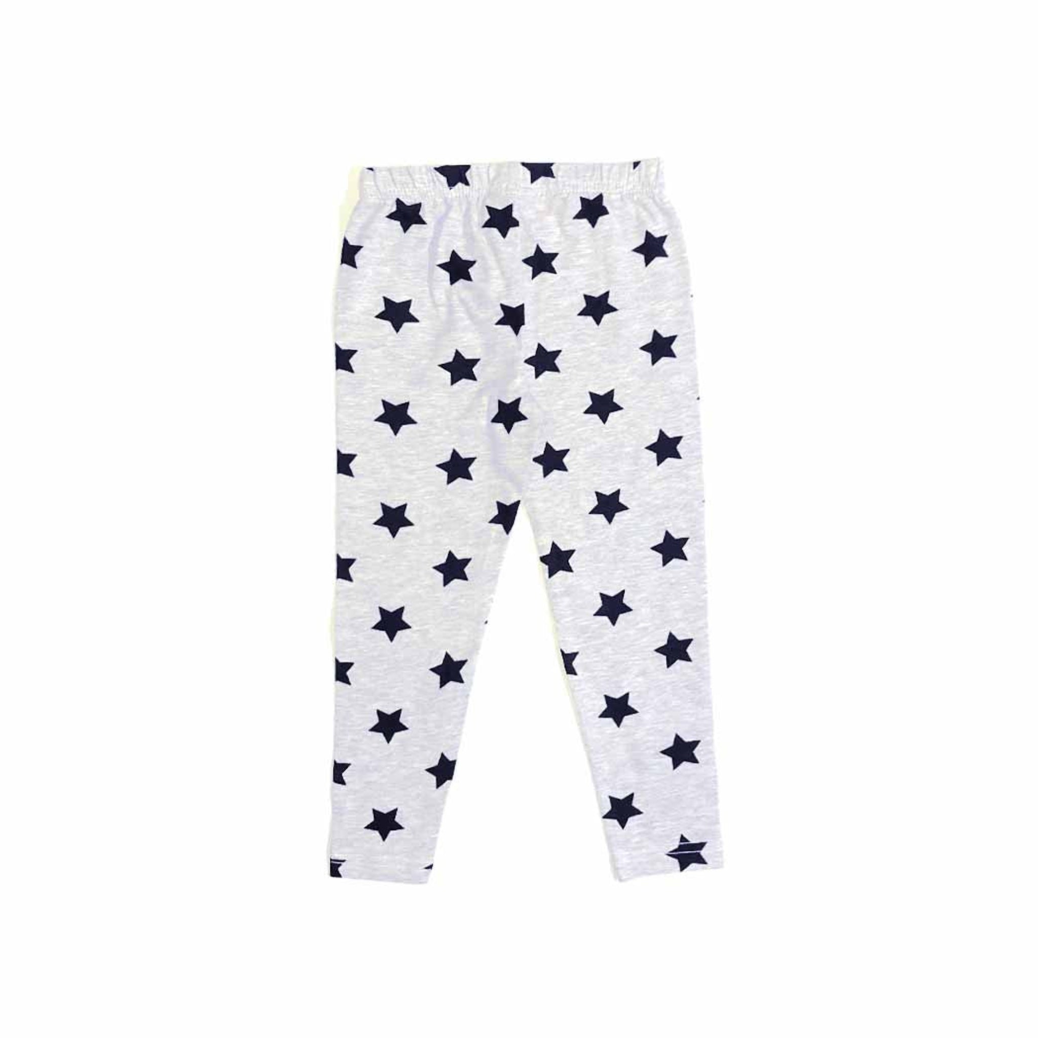 Black Stars Printed Tights - Gray