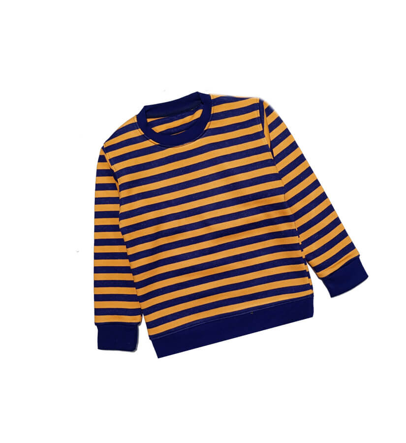 Blue &amp; Orange Strips Fleece Sweatshirt