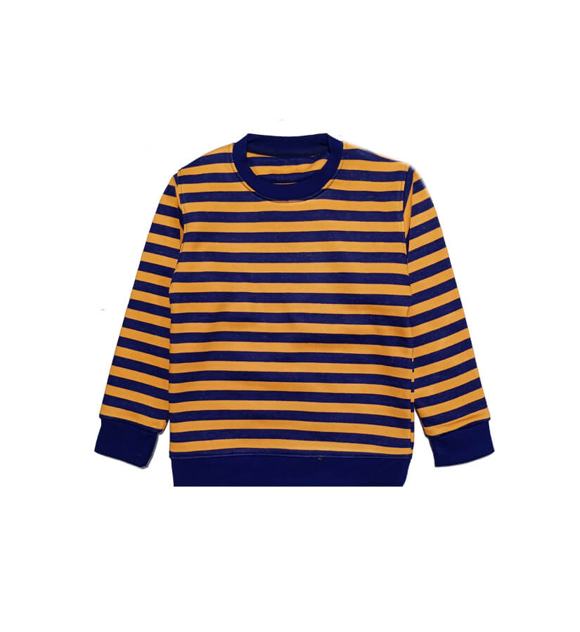 Blue &amp; Orange Strips Fleece Sweatshirt