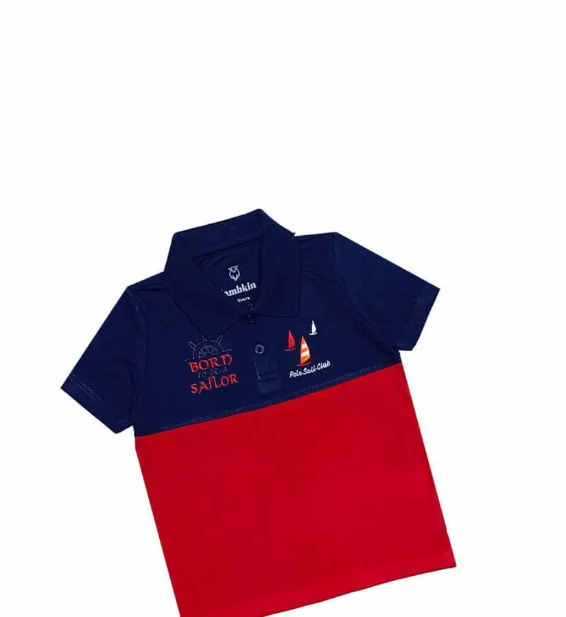 Board Saflor Double Penal Polo Shirt - Navy & Red