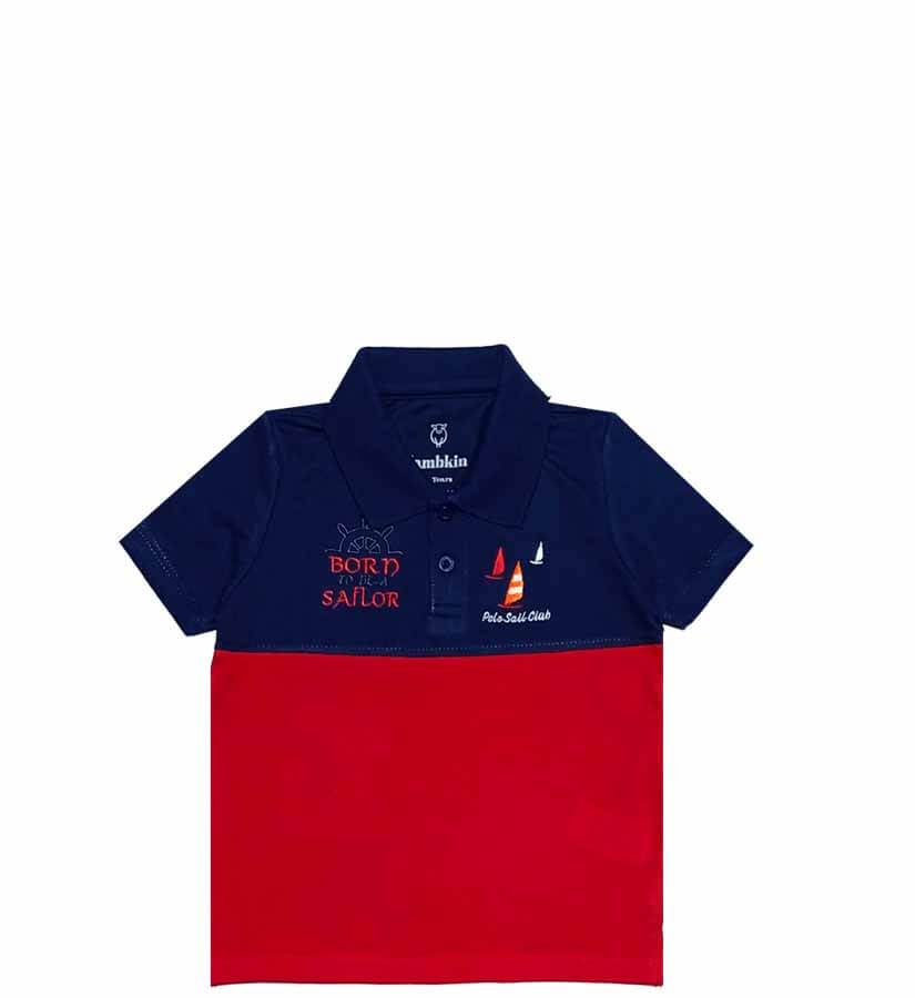 Board Saflor Double Penal Polo Shirt - Navy & Red
