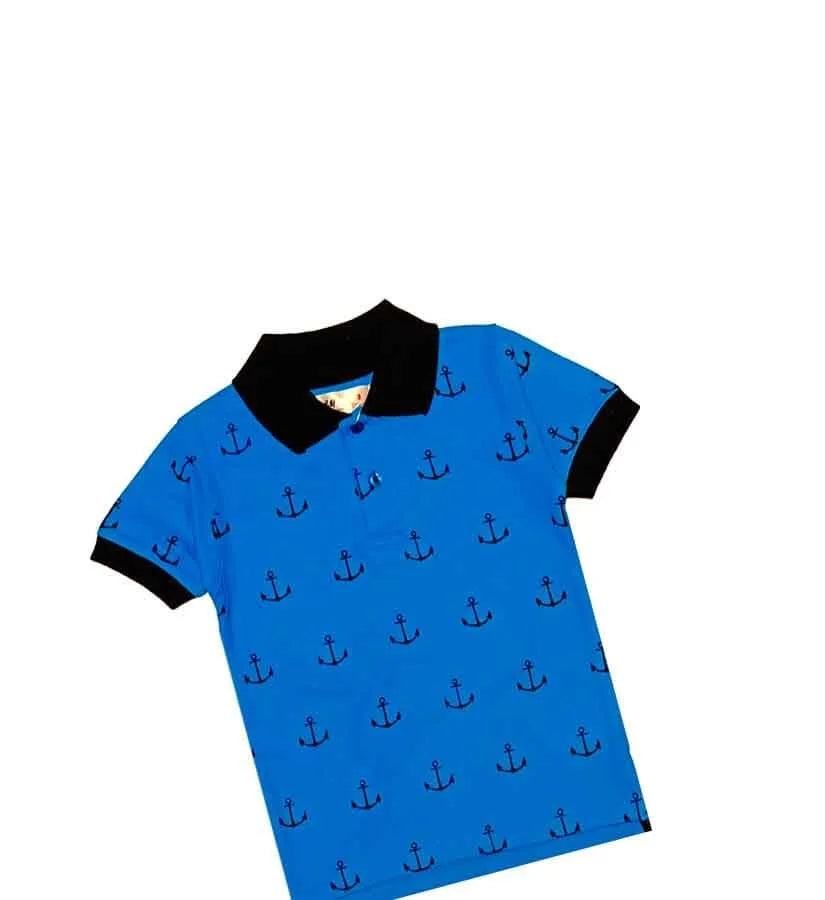Boat Anchor Polo Shirt - Blue