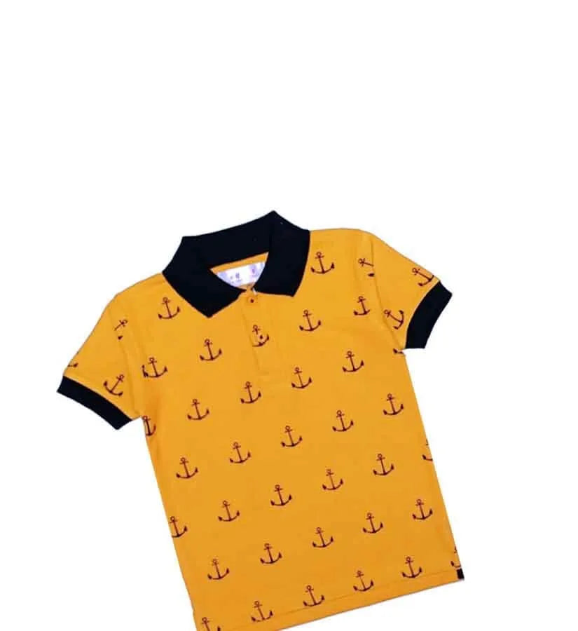 Boat Anchor Polo Shirt - Mustard