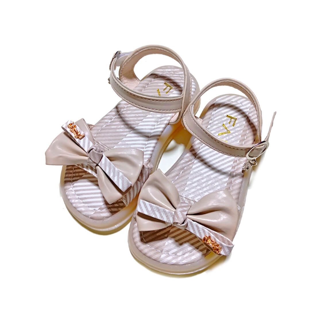 Bow Fashion Premium Quaity LED Lights in Sole Soft Stylish Sandals -Skin