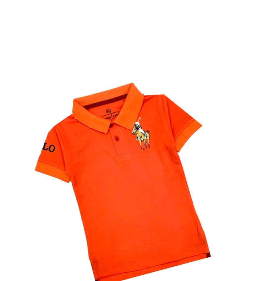 Boys Golf Polo Shirt - Orange