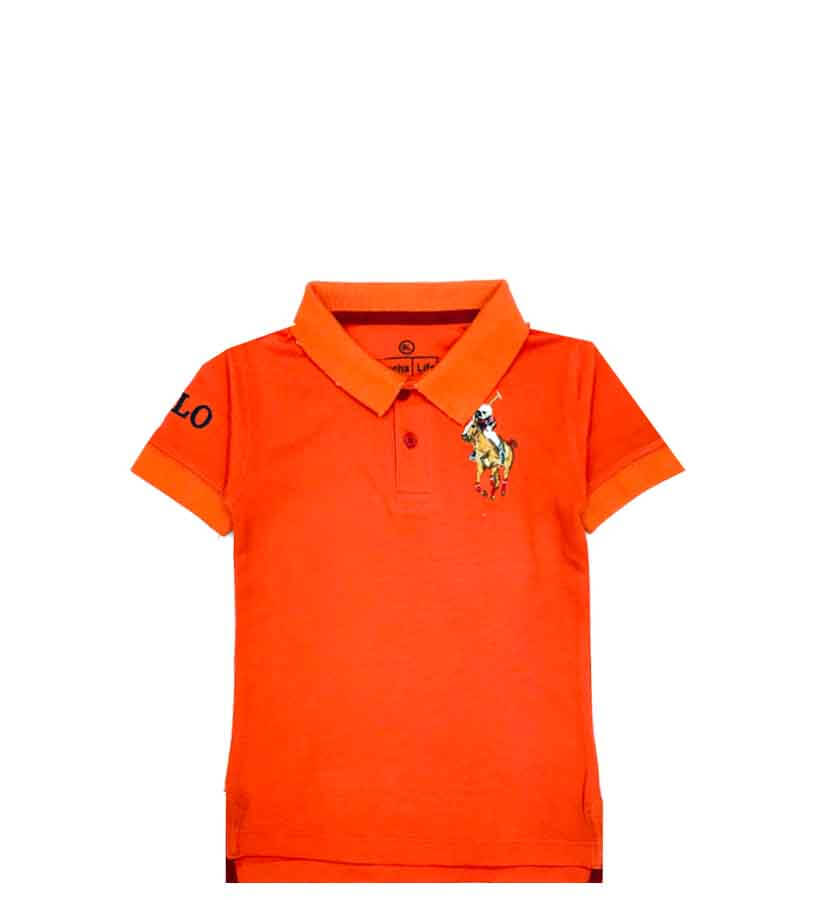 Boys Golf Polo Shirt - Orange