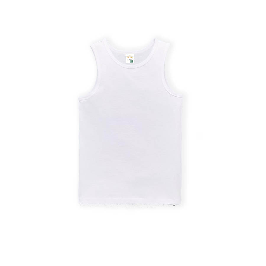 Boys Organic Cotton Vest - White