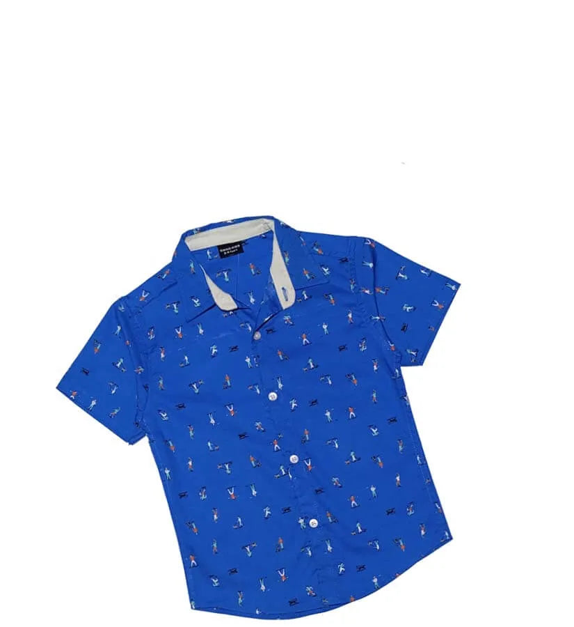 Boys Party Cotton Casual Shirt - Royal Blue