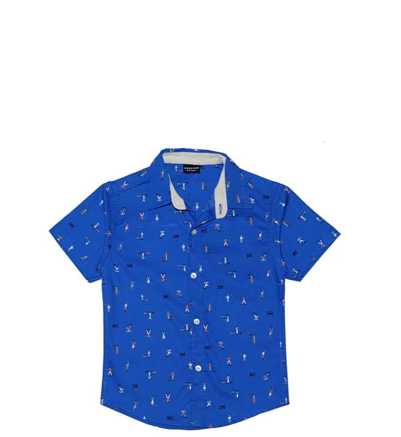 Boys Party Cotton Casual Shirt - Royal Blue