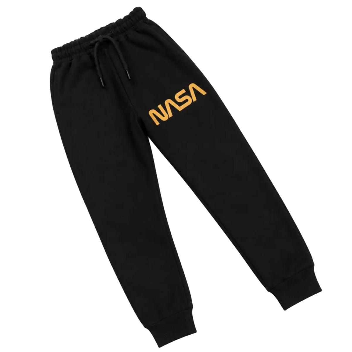 Boys & Girls NASA Graphic Gold Print Trouser-Black.