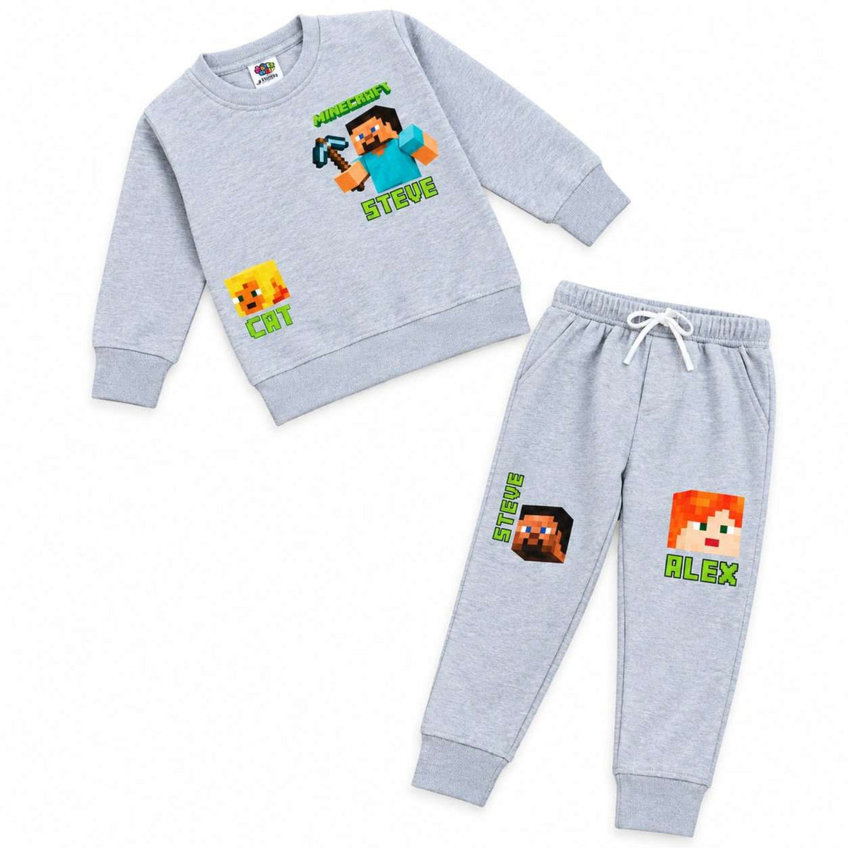 Boys Minecraft Fleece Tracksuit - Grey 
