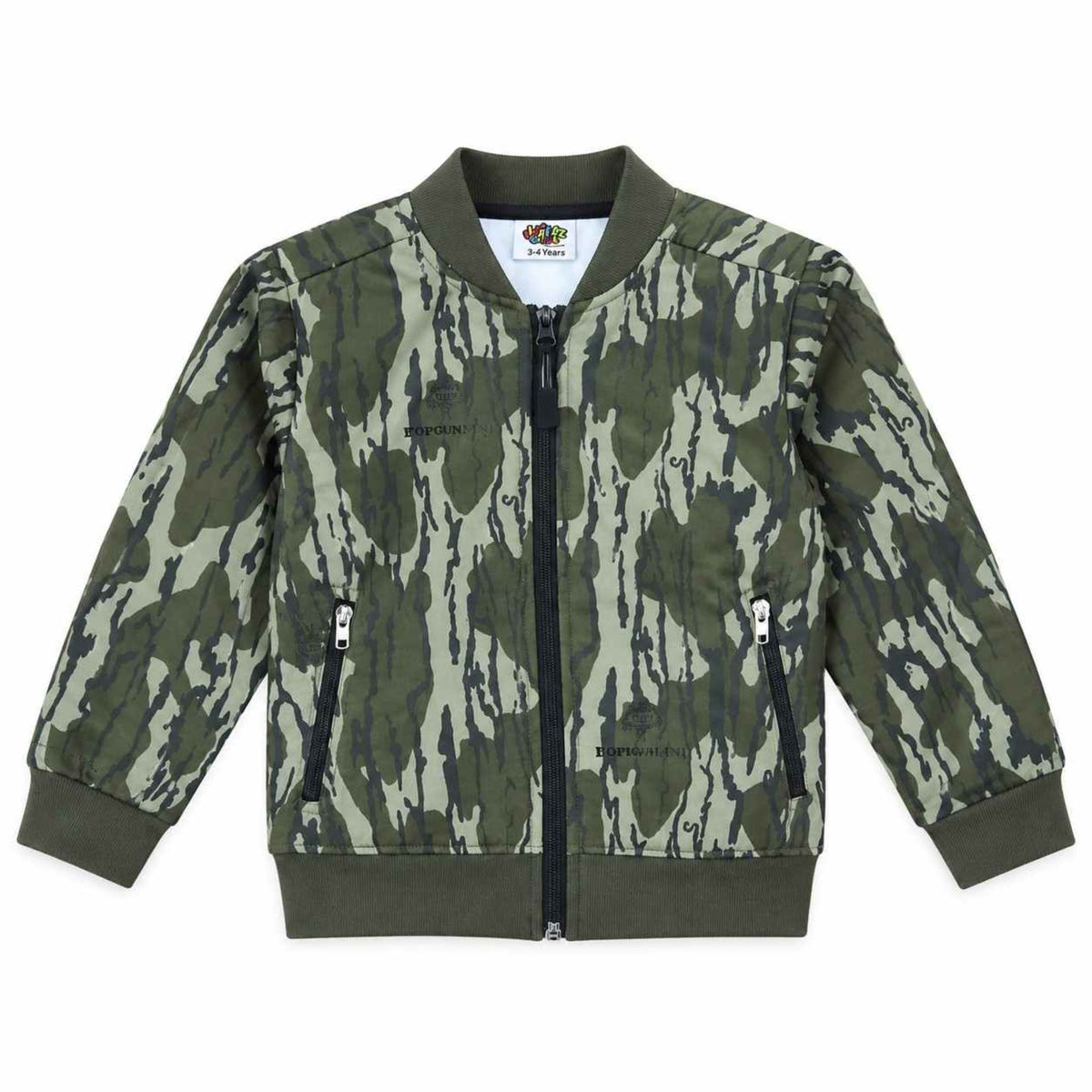 Boys Olive Camo Zipper Jacket - Camouflage 