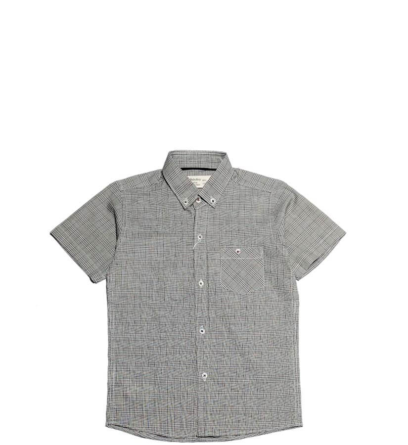 Brave Soul Grey Checkered Short Sleeves Casual-Shirt