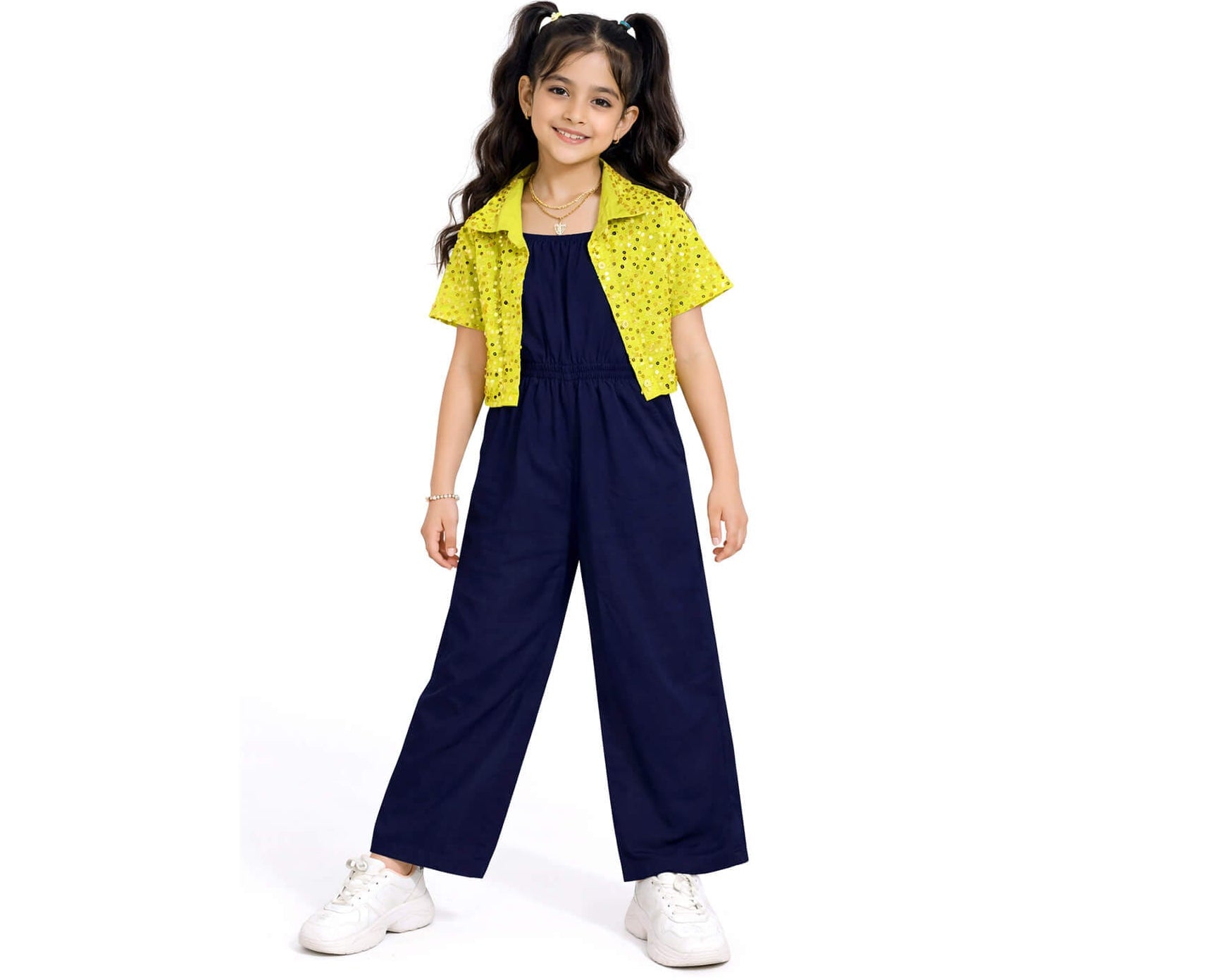BrightandcheerfulspringstyleSequinsTop_CottonJumpsuit-Yellow_NavyBlue