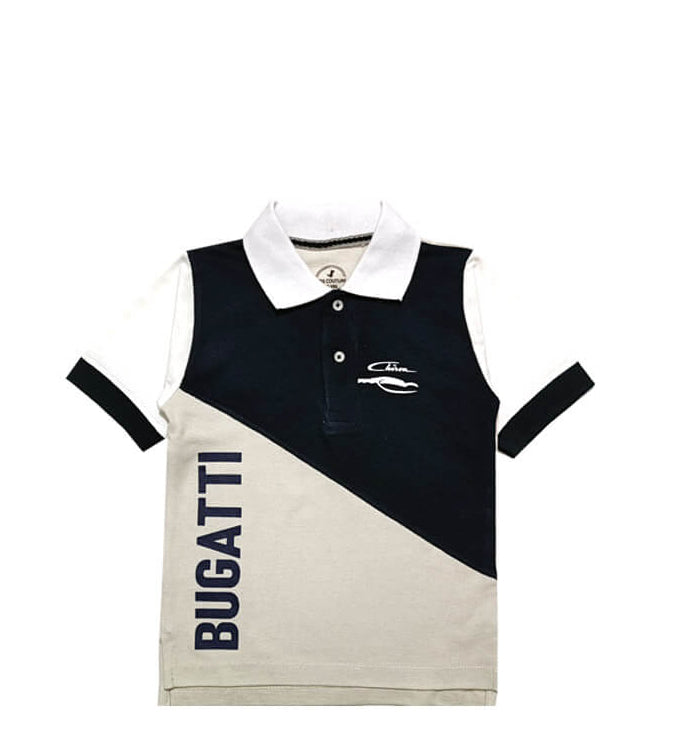 Bugatti Cross Penal With Front Logo Polo Shirt - Skin & Black