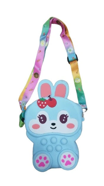 Bunny Strawberry Popup it Bubble Silicone Kids Purse
