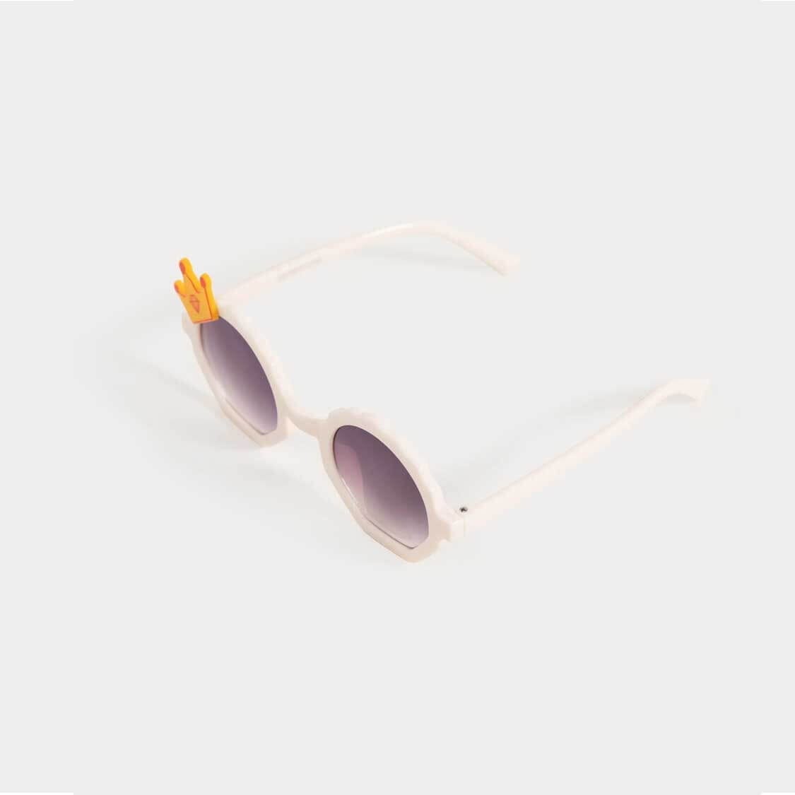 CROWN-SHELL SHAPED SUNGLASSES - White